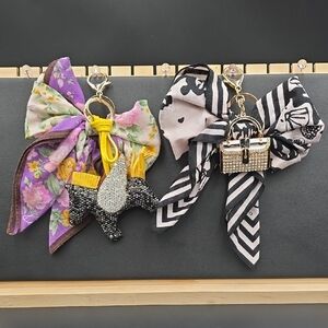 Floral and Geometric Bow Keychains